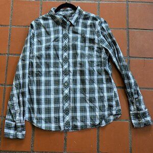 J Crew Plaid long sleeved button up shirt Size 14